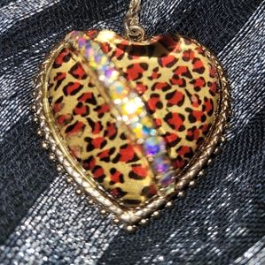 Betsey johnson Leopard heart necklace